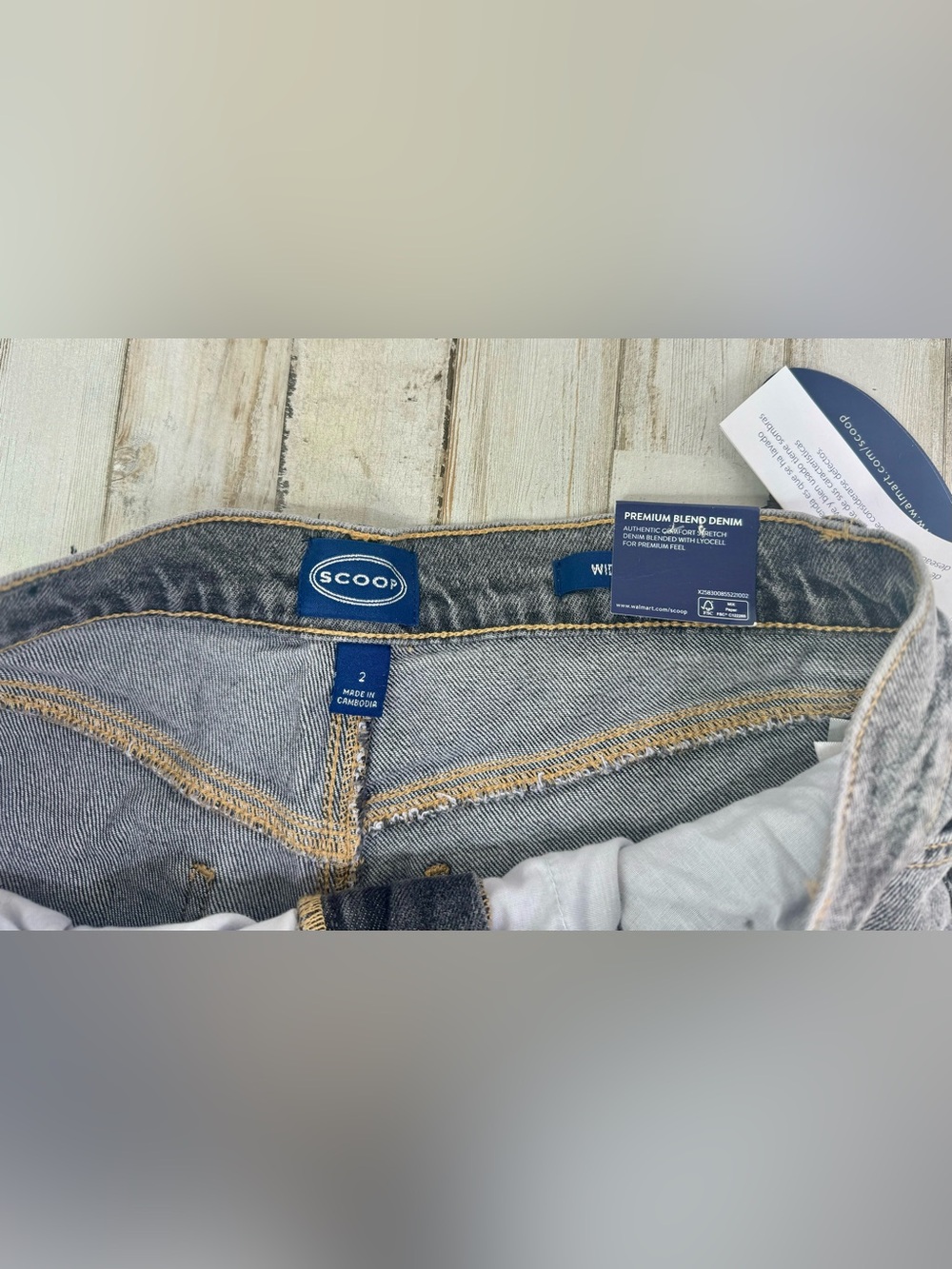 NWT Scoop Jeans Womens 2 (32x29) Gray Relaxed Wide Leg Slung High Rise - Picture 4 of 10